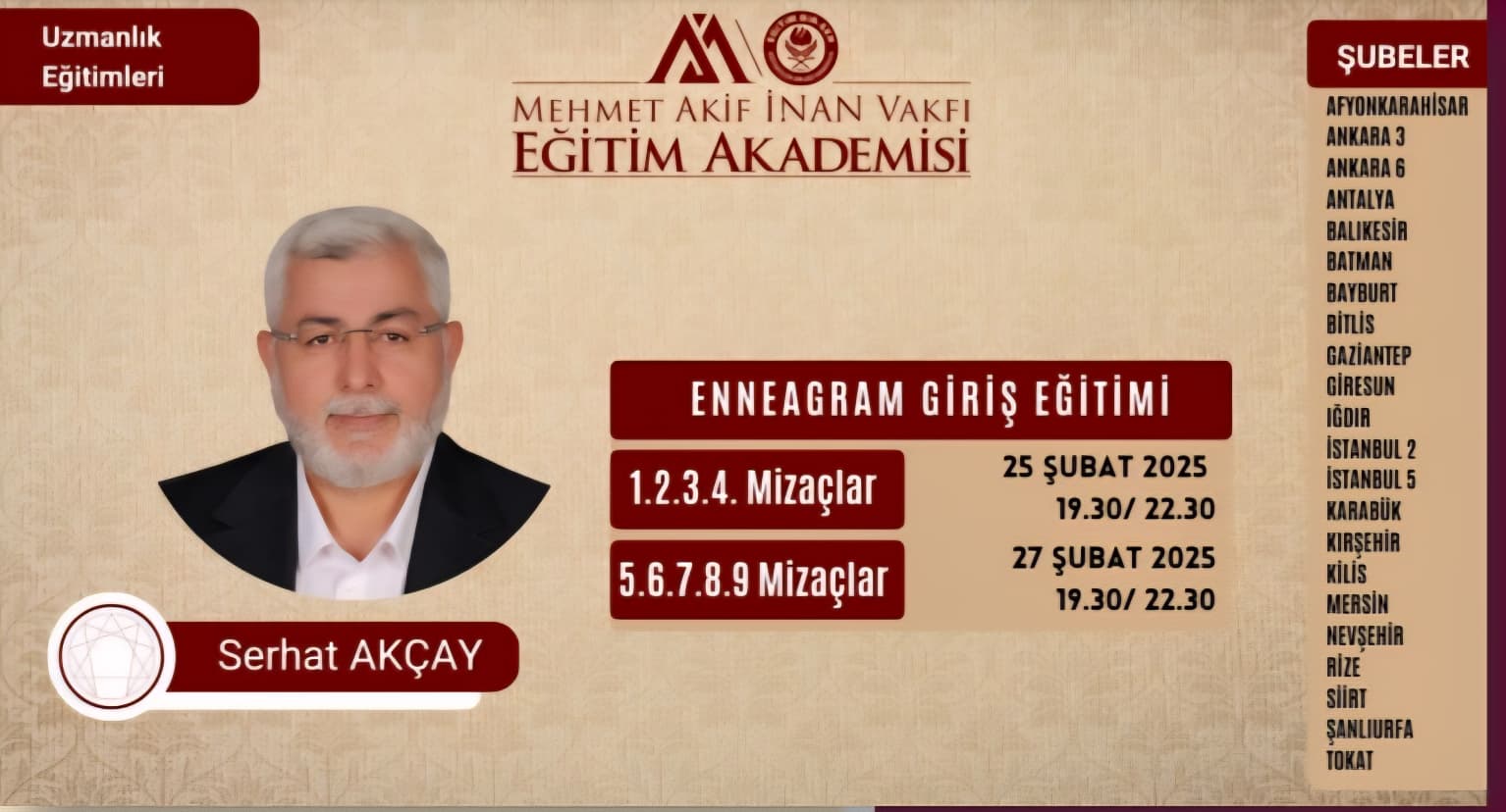 2025 ŞUBAT UZMANLIK ( ENNEAGRAM) EĞİTİMİ