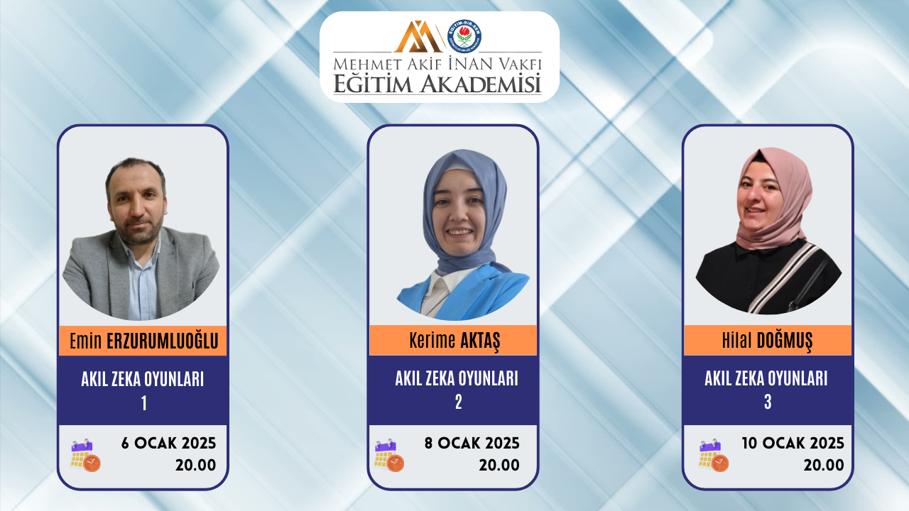 2025 OCAK AKIL ZEKA OYUNLARI EĞİTİMİ-DUYURU