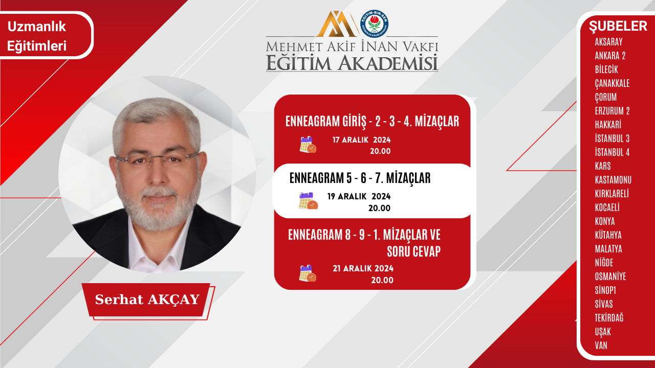 2024 ARALIK UZMANLIK (ENNEAGRAM) EĞİTİMİ
