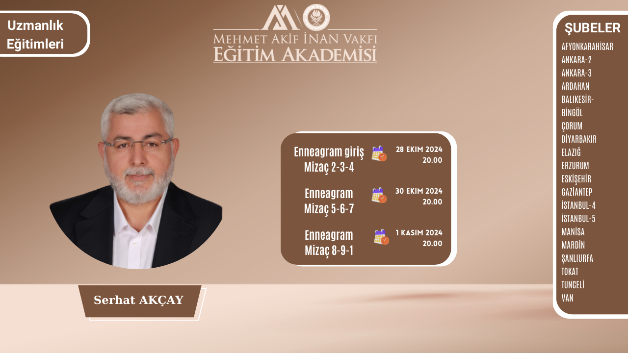 2024 EKİM UZMANLIK(ENNEAGRAM) EĞİTİMİ