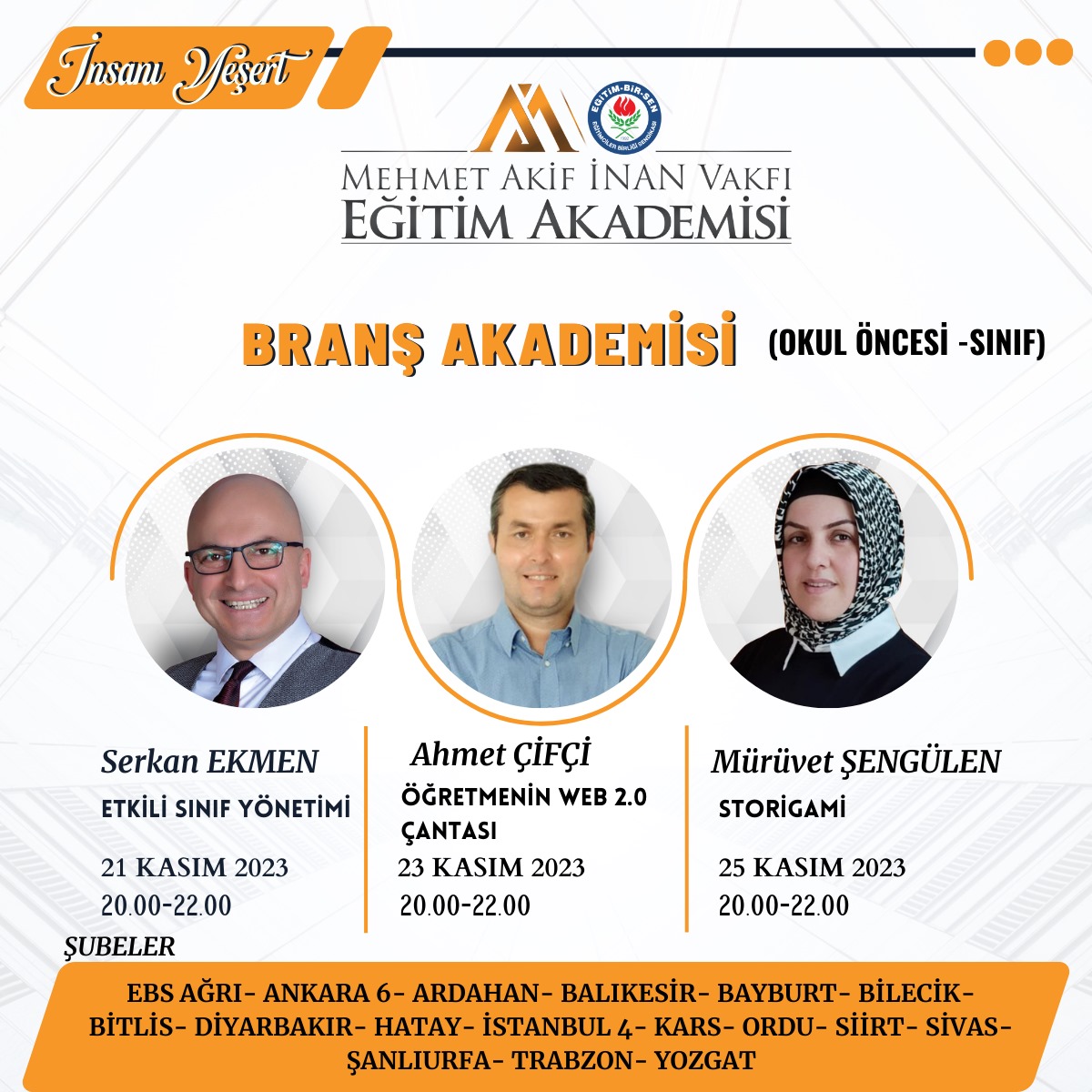 2023 KASIM OKUL ÖNCESİ- SINIF ÖĞRETMENLERİ BRANŞ EĞİTİMİ