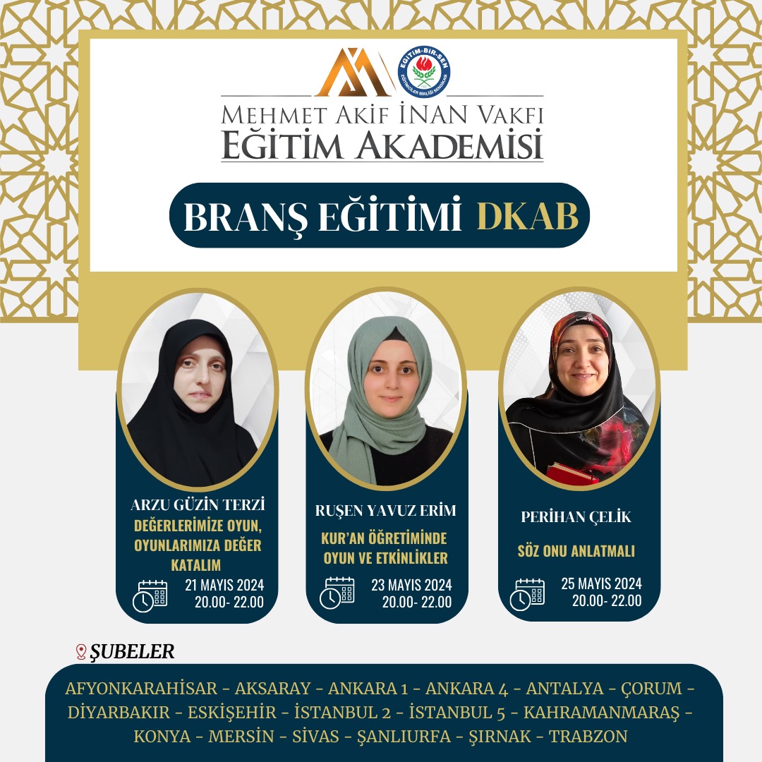 2024 MAYIS BRANŞ (DKAB- MESLEK DERSLERİ ÖĞRETMENLERİ) EĞİTİMİ
