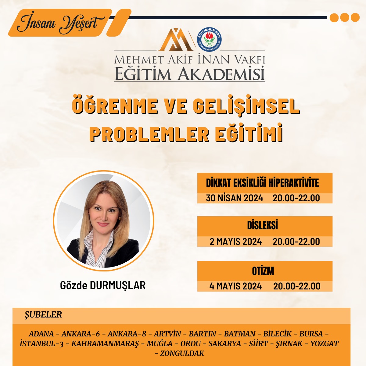 2024 NİSAN UZMANLIK (ÖĞRENME VE GELİŞİMSEL PROBLEMLER) EĞİTİMİ