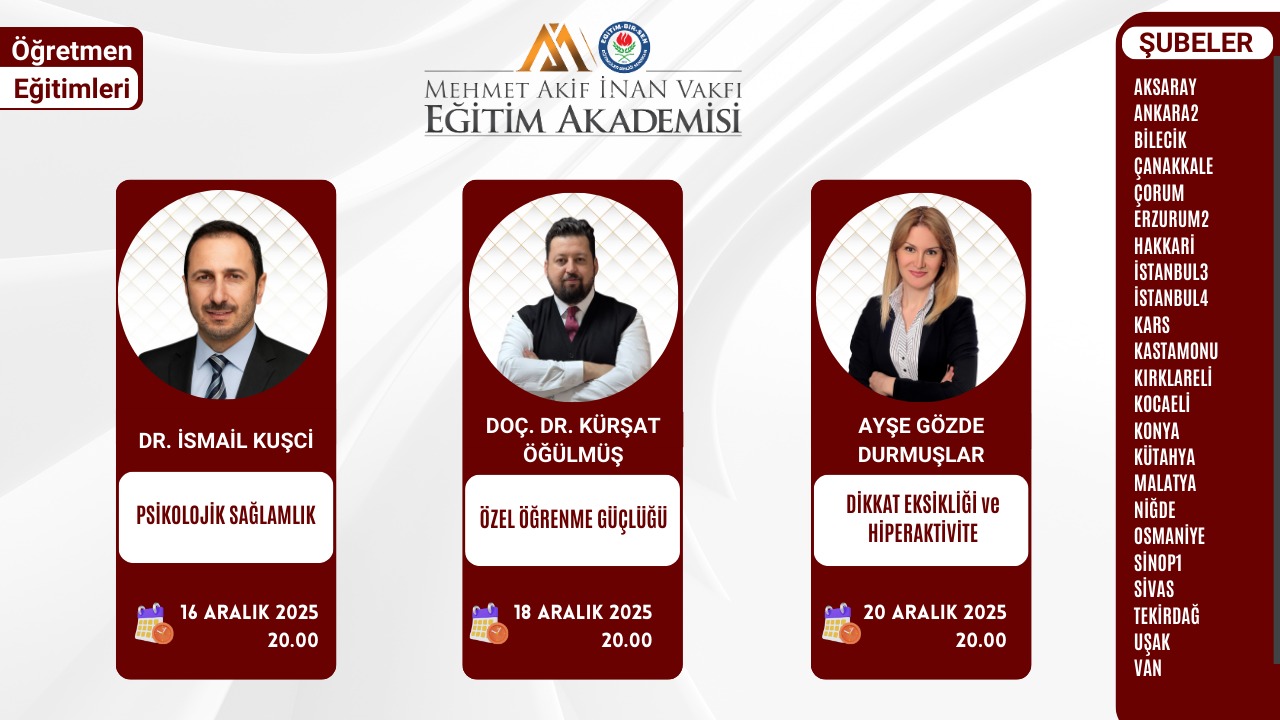 2025 ARALIK ÖĞRETMEN EĞİTİMİ
