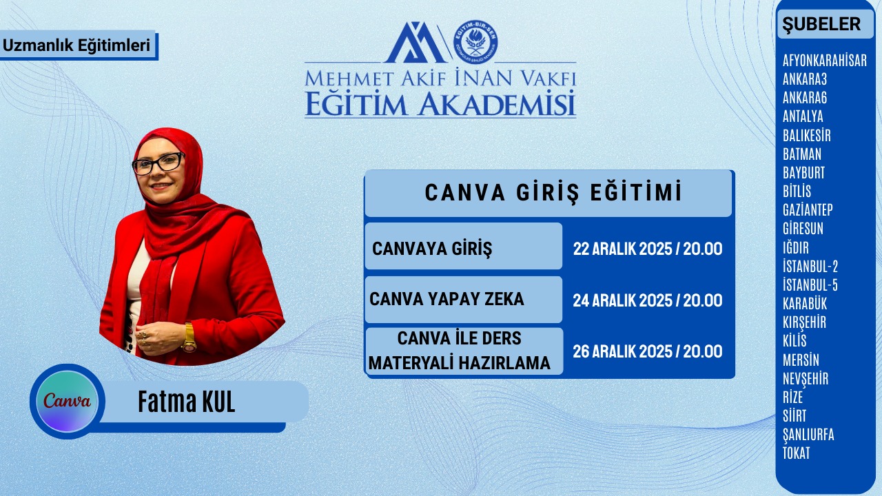 2025 ARALIK UZMANLIK (CANVA) EĞİTİMİ