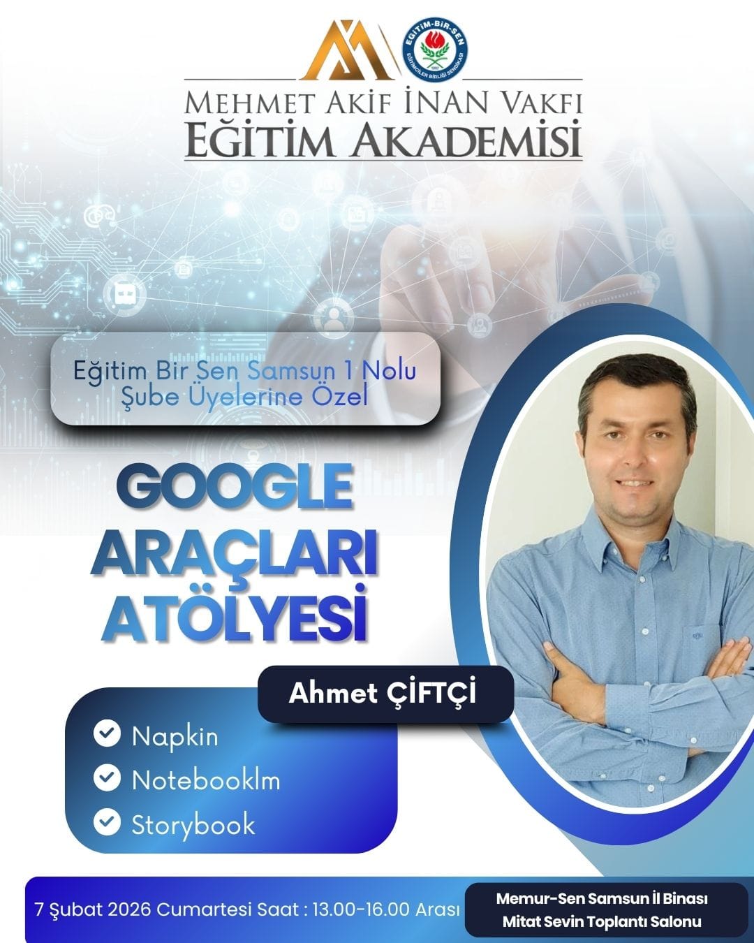 2026 ŞUBAT SAMSUN GOOGLE STORYBOOK, NOTEBOOKLM VE NAPKIN İLE İÇERİK HAZIRLAMA ATÖLYESİ