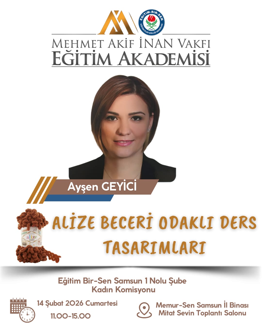 2026 ŞUBAT ALİZE İPİ İLE BECERİ ODAKLI DERS TASARIMLARI ATÖLYESİ